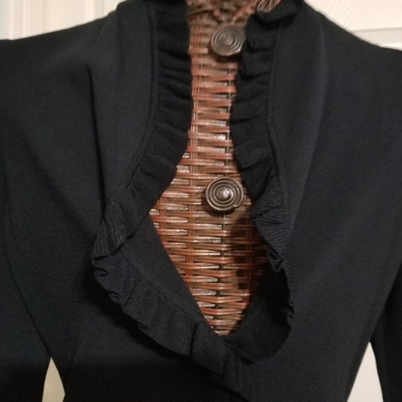 BCBG MAXAZRIA  Ruffled Front Cardigan Jackets - L - Picture 4 of 16